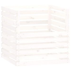 vidaXL Compostor 80x80x78 cm madeira de pinho maci&ccedil;a branco