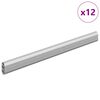 vidaXL Viga de Closet 12 pcs Prateado 764 x 15 x 29 mm