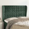 vidaXL Cabeceira cama c/ abas veludo 147x23x118/128 cm verde-escuro