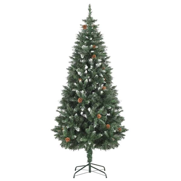 vidaXL &Aacute;rvore Natal artificial pr&eacute;-iluminada c/ bolas e pinhas 180 cm