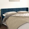 vidaXL Cabeceira de cama c/ abas tecido 183x16x78/88cm azul-escuro