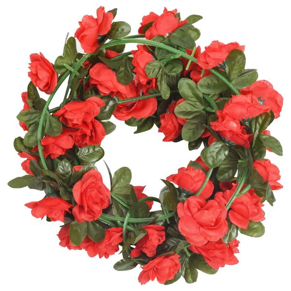 vidaXL Grinaldas de flores 6 pcs 240 cm vermelho