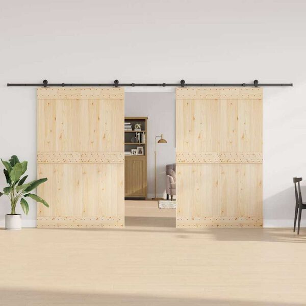 vidaXL Kit de ferragens para porta deslizante 427 cm a&ccedil;o preto