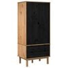 vidaXL Guarda-roupa com gaveta com porta OTTA Preto 76,5 x 53 x 172 cm