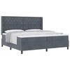 vidaXL Cama Box com colch&atilde;o Cinza Escuro 200 x 200 cm Veludo