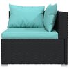 vidaXL 13 pcs conjunto lounge de jardim c/ almofad&otilde;es vime PE preto