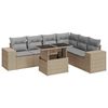 vidaXL 7 pcs conjunto de sof&aacute;s p/ jardim com almofad&otilde;es vime PE bege