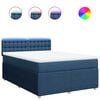 vidaXL Cama com molas/colch&atilde;o 140x200 cm tecido azul