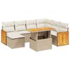 vidaXL 8 pcs conjunto de sof&aacute;s p/ jardim com almofad&otilde;es vime PE bege