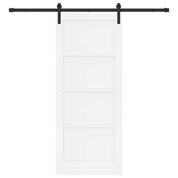 vidaXL Porta Deslizante Branco e Preto 83 x 202 cm