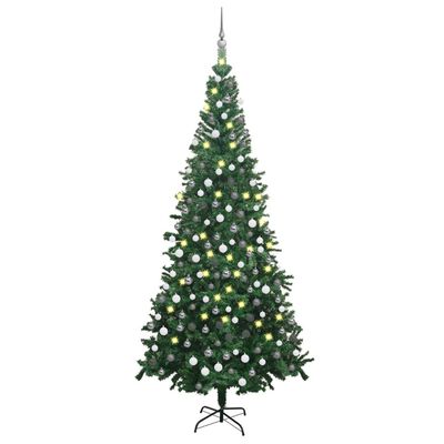 vidaXL Árvore Natal artificial pré-iluminada c/ bolas verde