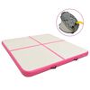 vidaXL Colch&atilde;o de gin&aacute;stica insufl&aacute;vel c/ bomba 200x200x20 cm PVC rosa