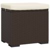vidaXL Otomana com almofad&atilde;o 40x30x40 cm vime PE castanho