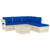 vidaXL 6 pcs conjunto lounge de paletes + almofad&otilde;es madeira de abeto