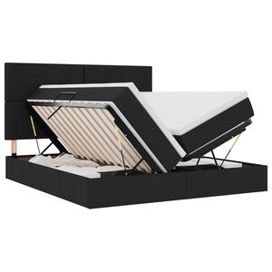vidaXL Cama com luzes de tira LED Preto 180 x 200 cm tecido