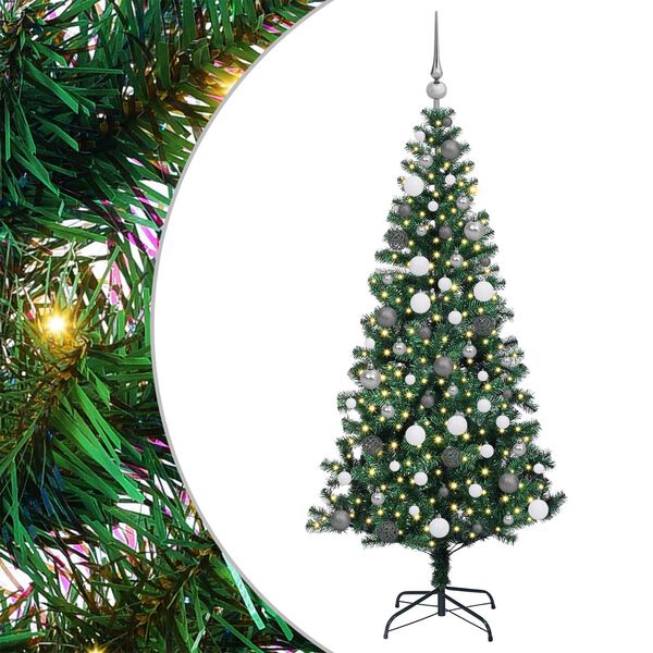 vidaXL &Aacute;rvore de Natal Artificial Pr&eacute;-iluminada Verde 180 cm