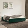 vidaXL Estrutura de cama com molas 160x200 cm veludo verde-escuro