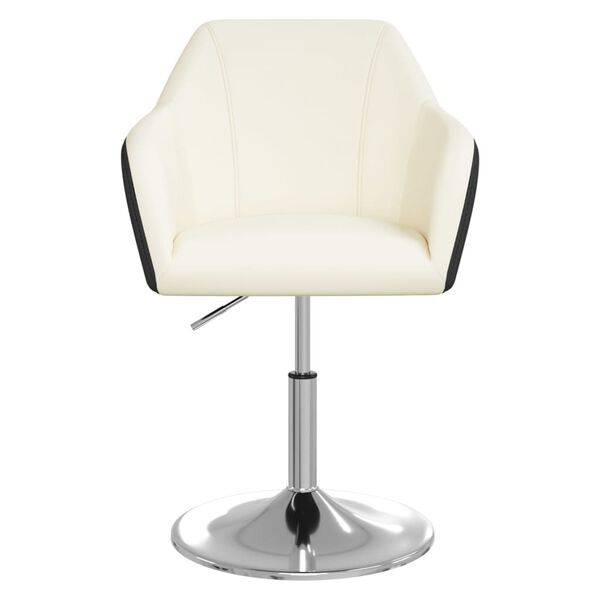 vidaXL Cadeira de jantar couro artificial branco e preto