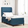 vidaXL Cama Box com colch&atilde;o Azul Escuro 200 x 90 cm Poli&eacute;ster