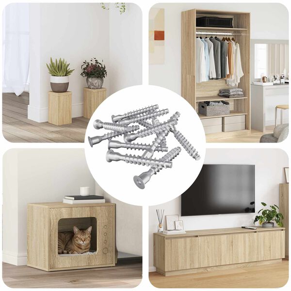 vidaXL Parafusos Confirmat 2500 pcs Prateado Metal