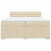 vidaXL Cama com molas/colch&atilde;o 200x200 cm tecido cor creme