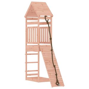 vidaXL Casa de brincar com parede de escalar madeira de douglas maci&ccedil;a