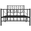 vidaXL Estrutura de cama com cabeceira e p&eacute;s 100x200 cm metal preto