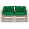 vidaXL Sof&aacute; de paletes para jardim 2 lugares com almofad&otilde;es pinho