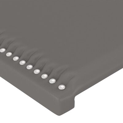 vidaXL Cabeceira de cama c/ abas couro artificial 183x23x78/88cm cinza
