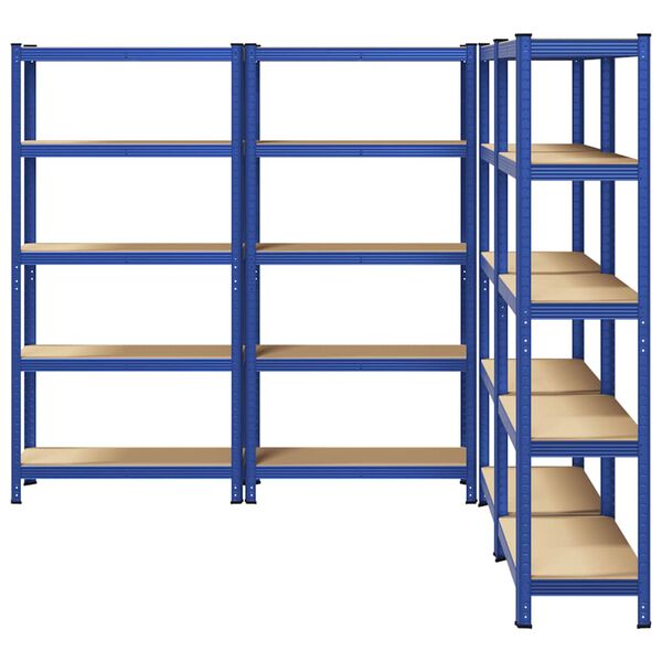 vidaXL Prateleiras de armazenamento de 5 camadas 4 pcs a&ccedil;o azul