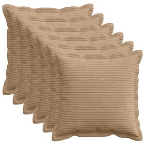 vidaXL Capa almofada 6 unid. HOUTEN Castanho 30 x 30 cm cord&atilde;o