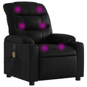 vidaXL Poltrona de massagem reclin&aacute;vel em couro sint&eacute;tico preto