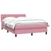 vidaXL Cama com molas/colch&atilde;o 140x210 cm veludo Rosa