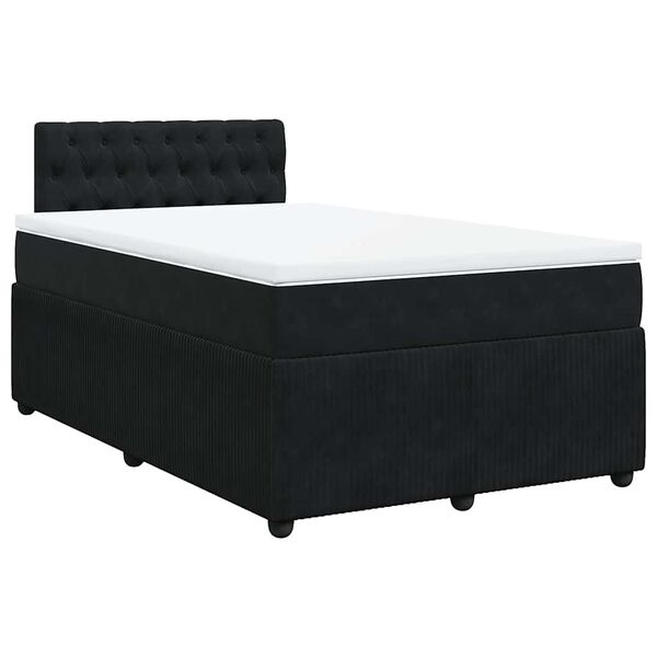 vidaXL Cama boxspring com colch&atilde;o 120x200 cm veludo preto