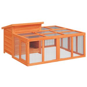 vidaXL Coelheira 144x123x67,5 cm pinho maci&ccedil;o castanho