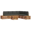 vidaXL 7 unid. Conjunto de Sof&aacute;s para Exterior Natural e Antracite
