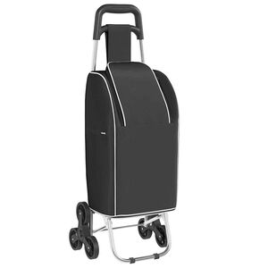 vidaXL Carrinho de Compras Preto 39,5 x 33 x 93 cm Tecido Oxford