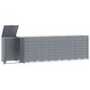 vidaXL Abrigo para 6 caixotes do lixo 414x79x117 cm a&ccedil;o cinzento