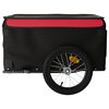 vidaXL Reboque para bicicleta 45 kg ferro preto e vermelho