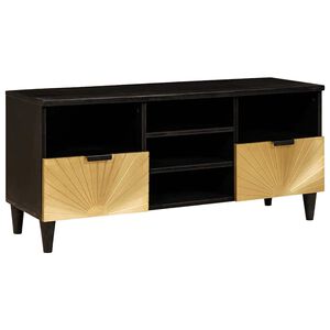 vidaXL Gabinete para TV Preto e Ouro 100 x 33 x 46 cm
