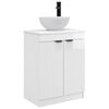 vidaXL Gabinete de banheiro com pia Branco Brilhante 54 x 35 x 83 cm