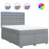 vidaXL Cama com molas/colch&atilde;o 160x200 cm tecido cinzento-claro
