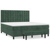 vidaXL Cama com molas/colch&atilde;o 180x200 cm veludo verde-escuro