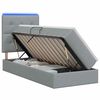 vidaXL Cama de Armazenamento LED com Colch&atilde;o Cinzento-claro