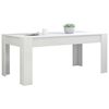 vidaXL Mesa de jantar 180x90x76 cm contraplacado branco brilhante