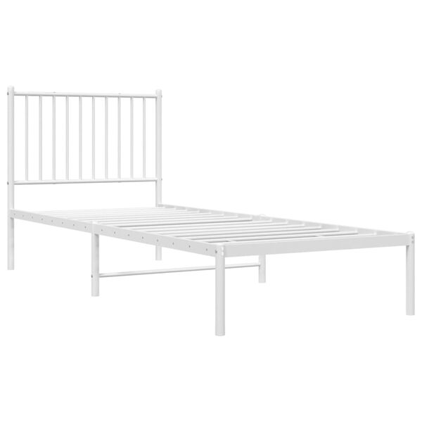 vidaXL Estrutura de cama com cabeceira 80x200 cm metal branco