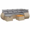 vidaXL 7 pcs conj. sof&aacute;s jardim c/ almofad&otilde;es vime PE bege misturado