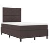 vidaXL Cama Box com colch&atilde;o Castanho escuro 120 x 190 cm tecido