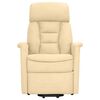 vidaXL Poltrona reclin&aacute;vel elevat&oacute;ria camur&ccedil;a artificial cor creme