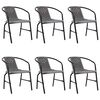 vidaXL Cadeiras de jardim 6 pcs vime pl&aacute;stico e a&ccedil;o 110 kg